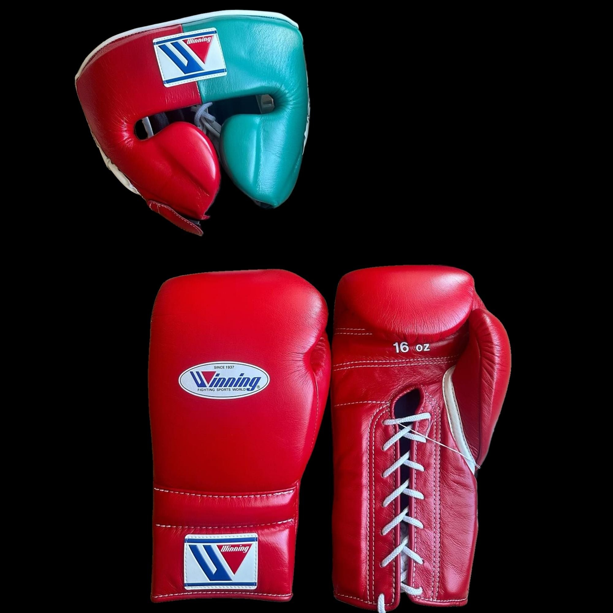 Red Green Winning Boxing Gloves set, Winning Boxing Glove winning head guard, winning boxing set Winning Lace up Boxing Glove set, Boxing Glove set, Winning boxing gear set, PF Fitness Gear, Winning set, PF FITNESS GEAR winning gear, winning Boxing Glove, Winning groins